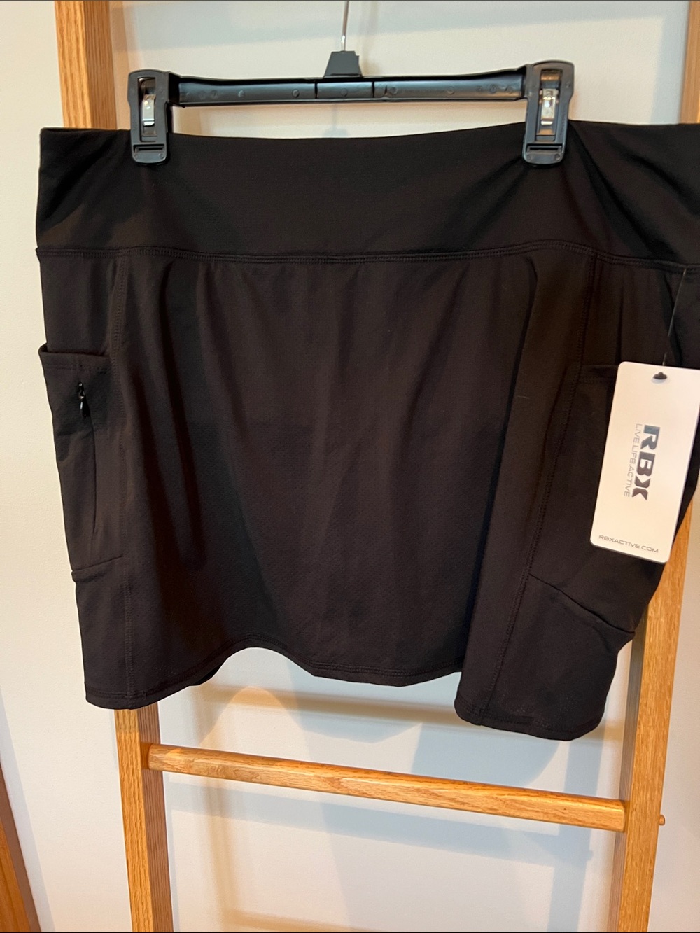 RBX Black Performance Skort with Side Pockets